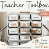 Teacher Toolbox Labels | Daisy Gingham Neutral Classroom Decor | Editable - Miss Jacobs Little Learners