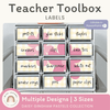 Teacher Toolbox Labels - Daisy Gingham Pastels Decor - Miss Jacobs Little Learners