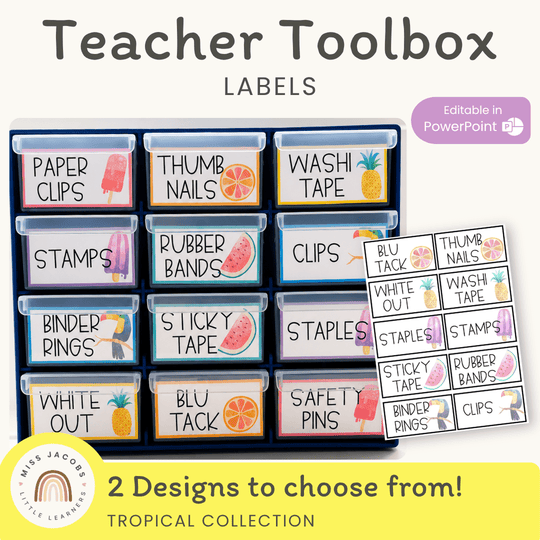 Teacher Toolbox Labels | Tropical Decor