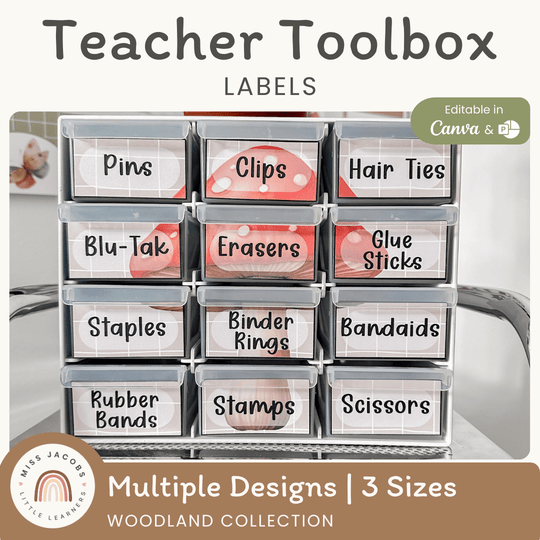 Teacher Toolbox Labels - Woodland Theme Classroom Decor