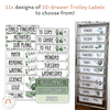 Teacher Trolley Labels for Rolling Cart - Modern Botanical Decor - Miss Jacobs Little Learners