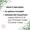 Teacher Trolley Labels for Rolling Cart - Modern Botanical Decor - Miss Jacobs Little Learners