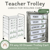 Teacher Trolley Labels for Rolling Cart - Modern Botanical Decor - Miss Jacobs Little Learners