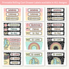 Teacher Trolley Labels for Rolling Cart - Pastel Composition Notebook Classroom Decor - Miss Jacobs Little Learners