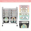 Teacher Trolley Labels for Rolling Cart - Pastel Composition Notebook Classroom Decor - Miss Jacobs Little Learners