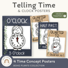 Telling Time and Clock Posters - Boho Plants Decor - Miss Jacobs Little Learners