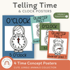 Telling Time and Clock Posters - Cute Jungle Animals Theme - Miss Jacobs Little Learners