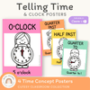 Telling Time and Clock Posters - Cutesy Classroom Decor - Miss Jacobs Little Learners