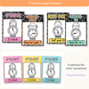 Telling Time and Clock Posters - Cutesy Composition Notebook Math Decor - Miss Jacobs Little Learners
