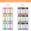 Telling Time and Clock Posters - Cutesy Composition Notebook Math Decor - Miss Jacobs Little Learners