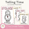 Telling Time and Clock Posters - Daisy Gingham Pastels Theme - Miss Jacobs Little Learners