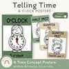 Telling Time and Clock Posters - Modern Botanical Theme - Miss Jacobs Little Learners