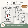 Telling Time and Clock Posters - Modern Jungle Classroom Decor - Miss Jacobs Little Learners