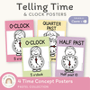 Telling Time and Clock Posters - Pastel Classroom Theme - Miss Jacobs Little Learners