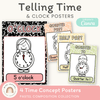 Telling Time and Clock Posters - Pastel Composition Notebook Math Decor - Miss Jacobs Little Learners