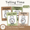 Telling Time and Clock Posters - Woodland Classroom Decor - Miss Jacobs Little Learners