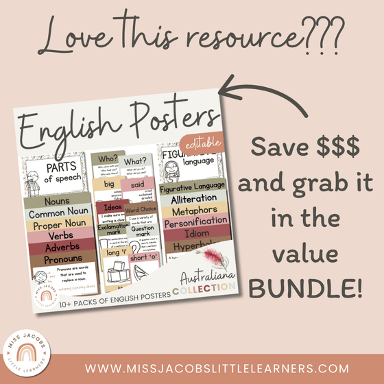 Text Type Posters | AUSTRALIANA decor - Miss Jacobs Little Learners
