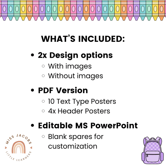Text Type Posters - Cutesy Classroom Decor - Miss Jacobs Little Learners