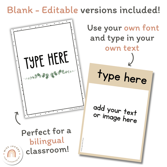 Text Type Posters - Modern Botanical Classroom Decor - Miss Jacobs Little Learners