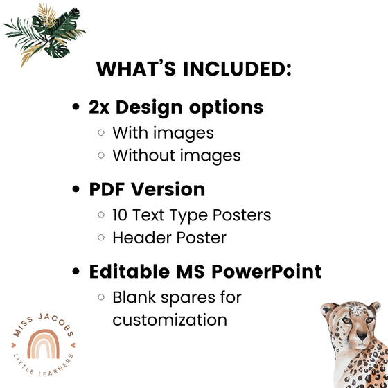 Text Type Posters - Modern Jungle Earthy Decor - Miss Jacobs Little Learners