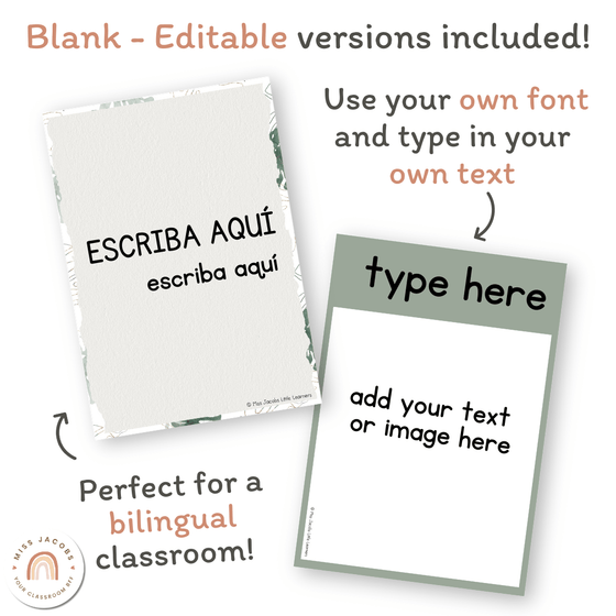 Text Type Posters - Modern Jungle Earthy Decor - Miss Jacobs Little Learners