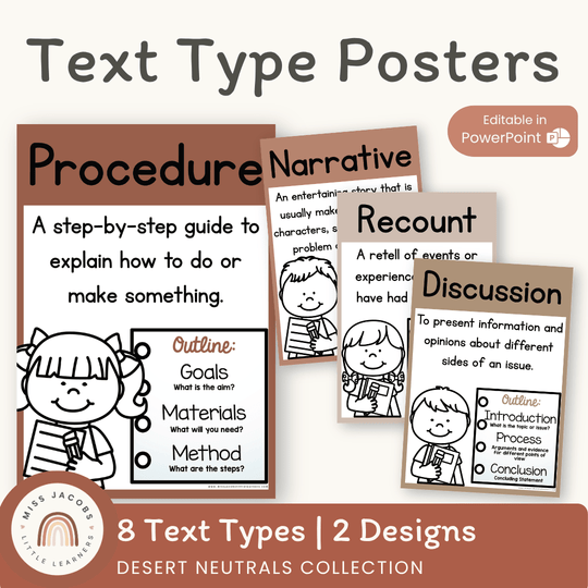 Text Types | BOHO VIBES | Desert Neutrals Decor | Editable