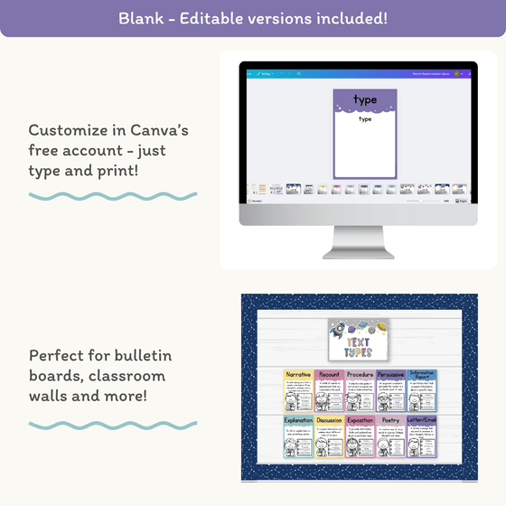 Text Types Posters - Dreamy Space Theme - Miss Jacobs Little Learners