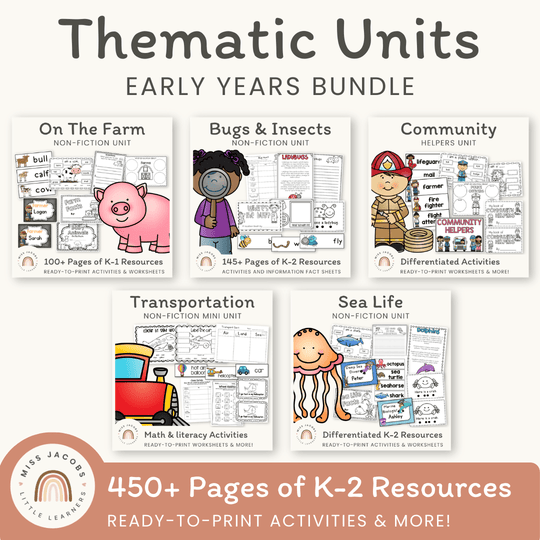 Thematic Units Bundle for Preschool & Kindergarten