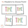 Time and Clock Posters | Pastel Themed Math Classroom Decor | Telling the Time - Miss Jacobs Little Learners