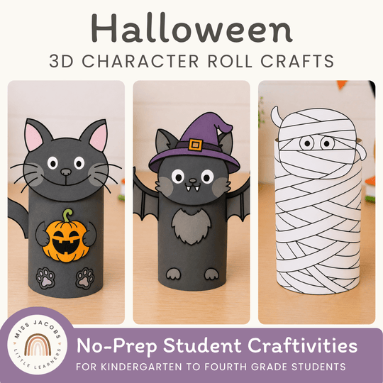Toilet Paper Roll Crafts - 3D Halloween Characters