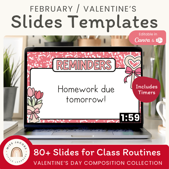 Valentine’s Day Morning Slides Templates - Composition Notebook Theme