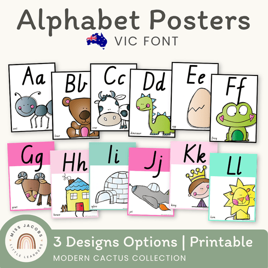 VIC Font Alphabet Posters | Cute Classroom Decor | Aussie Fonts