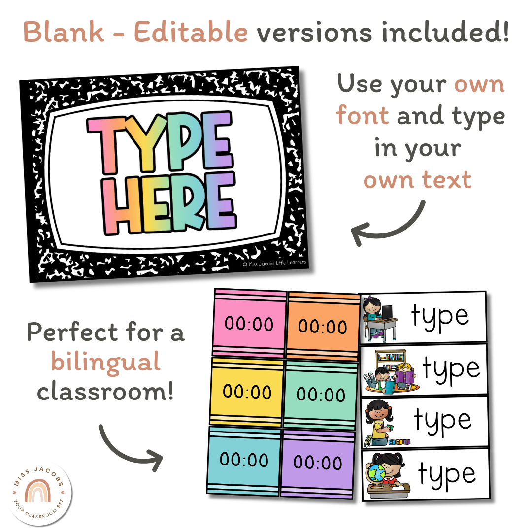 Visual Schedule - Cutesy Classroom Theme - Miss Jacobs - Default Title