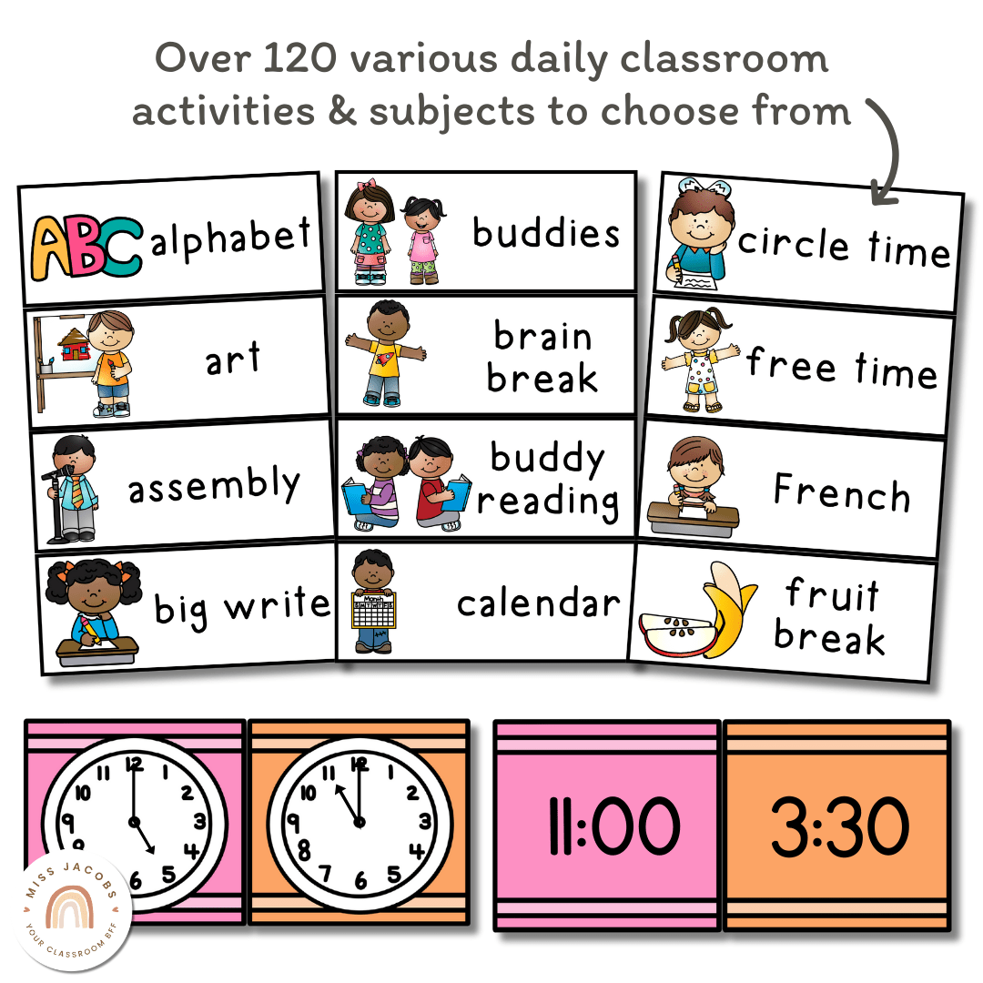 Visual Schedule - Cutesy Classroom Theme - Miss Jacobs - Default Title