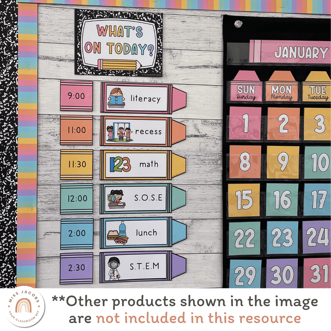 Visual Schedule - Cutesy Classroom Theme - Miss Jacobs - Default Title