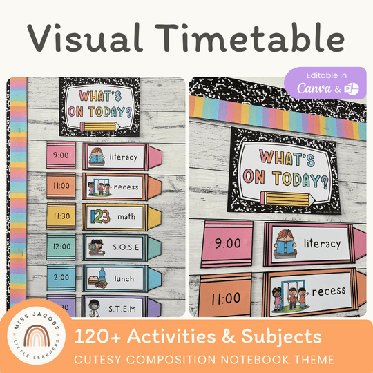 Visual Timetable Daily Schedule - Cutesy Classroom Decor