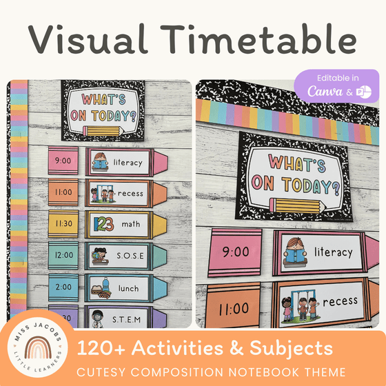 Visual Timetable Daily Schedule - Cutesy Classroom Decor - Miss Jacobs Little Learners