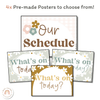 Visual Timetable & Daily Schedule | Daisy Gingham Neutrals Classroom Decor - Miss Jacobs Little Learners