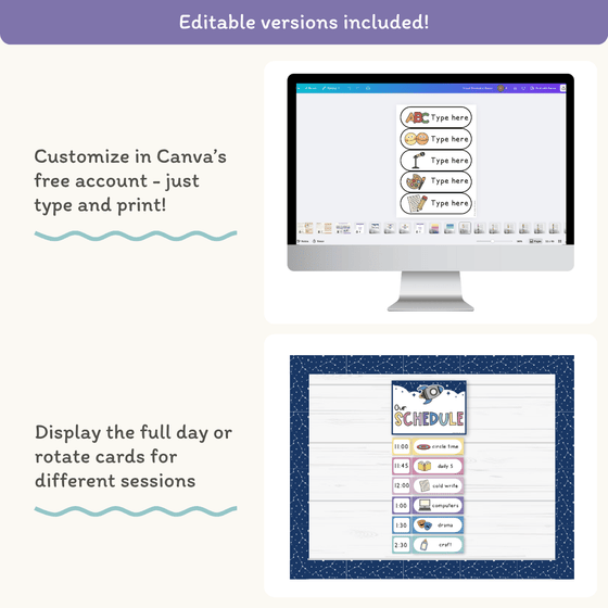 Visual Timetable Daily Schedule - Dreamy Space Classroom Decor - Miss Jacobs Little Learners