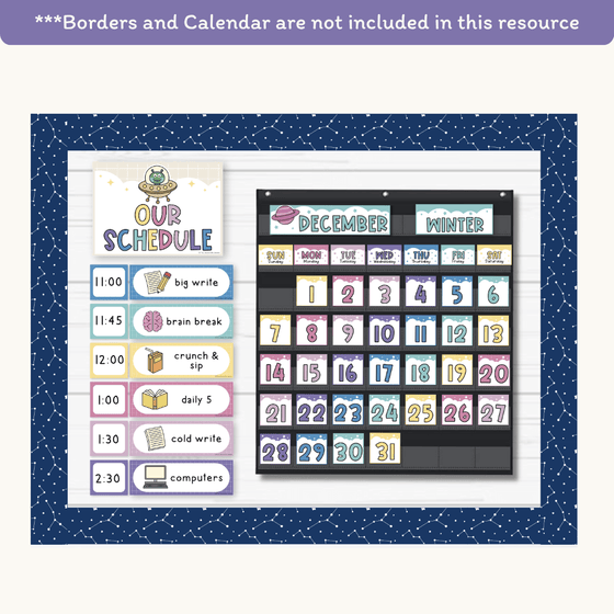 Visual Timetable Daily Schedule - Dreamy Space Classroom Decor - Miss Jacobs Little Learners