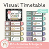 Visual Timetable Daily Schedule - Pastel Composition Notebook Classroom Decor - Miss Jacobs Little Learners