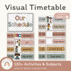 Visual Timetable Daily Schedule - Spotty Boho Classroom Decor - Miss Jacobs Little Learners