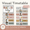 Visual Timetable Daily Schedule - Spotty Boho Classroom Decor - Miss Jacobs Little Learners