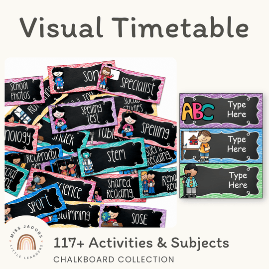Visual Timetable | Editable | Chalkboard