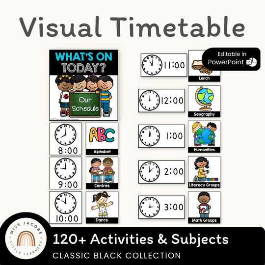 Visual Timetable | Includes Editable spares