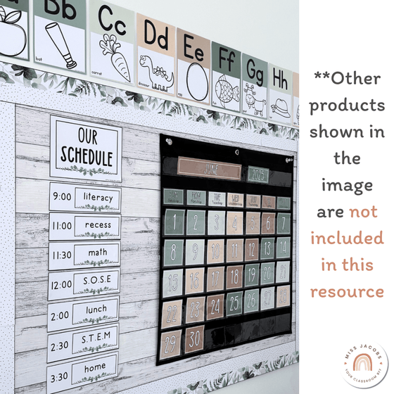 Visual Timetable - Modern Botanical Classroom Decor - Miss Jacobs Little Learners
