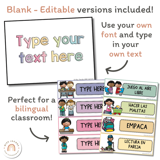 Visual Timetable | PASTELS | Editable - Miss Jacobs Little Learners