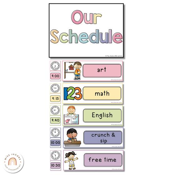 Visual Timetable | PASTELS | Editable - Miss Jacobs Little Learners