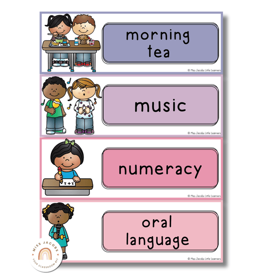 Visual Timetable | PASTELS | Editable - Miss Jacobs Little Learners