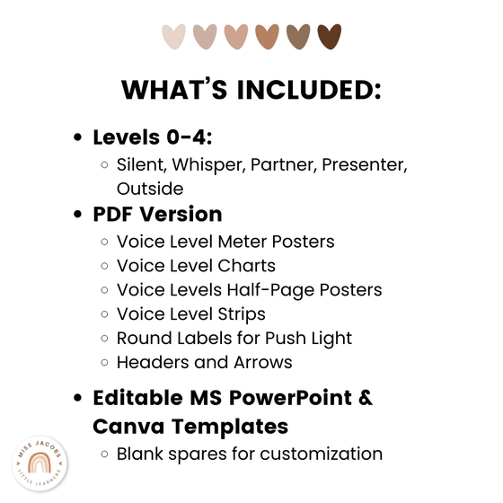 Voice Level Display | OMBRE NEUTRALS Classroom Decor - Miss Jacobs Little Learners
